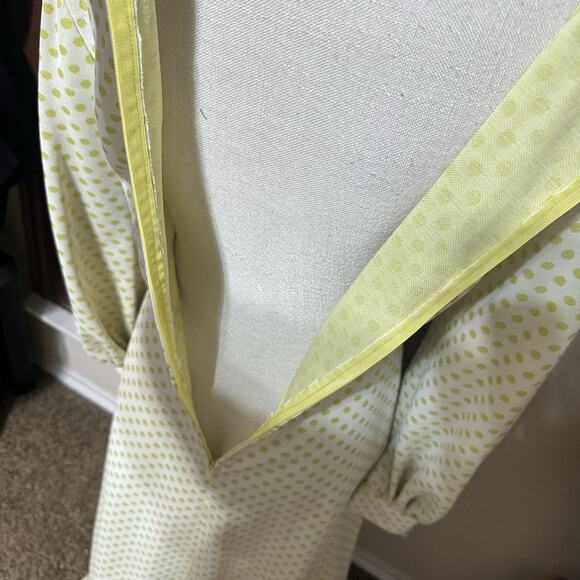 Vintage Maxi Dress 70s Yellow Polka Dot Homemade Prom Dagger Collar Mod Sz S - Picture 9 of 11